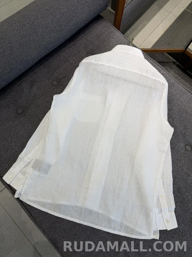 제냐 제냐 린넨 밴드 칼라 셔츠 상세 이미지