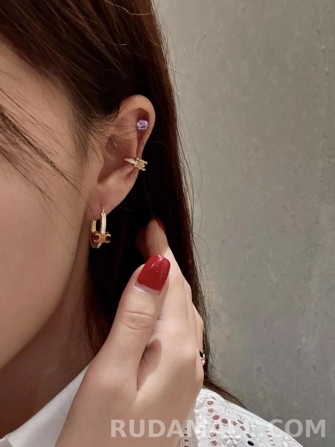 셀린느 셀린느 트리옹프 에나멜 후프 귀걸이 상세 이미지