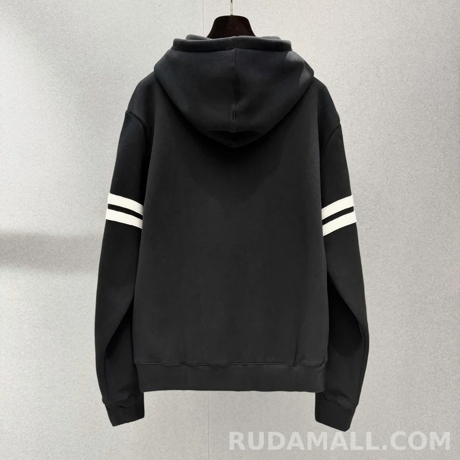 생로랑 세인트로랑 스트라이프 자수 후드티 상세 이미지