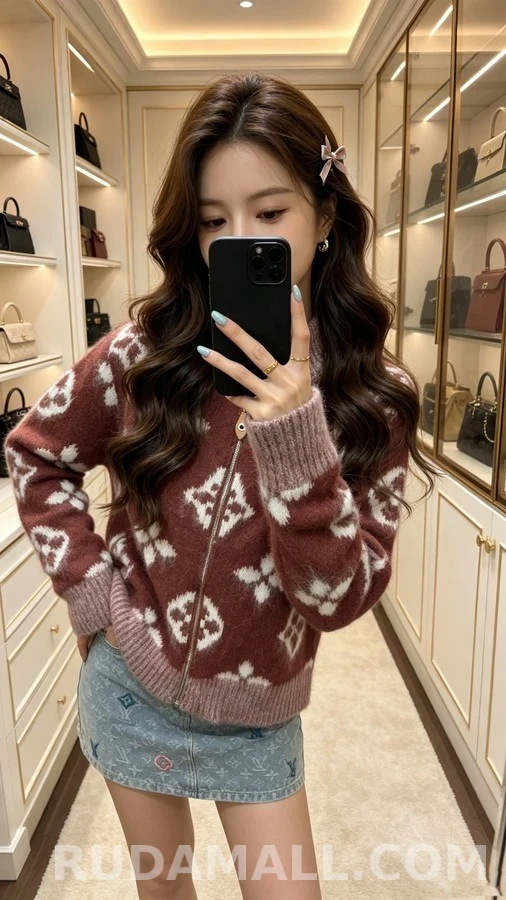 루이비통 루이비통 모노그램 퍼지 집업 니트 상세 이미지