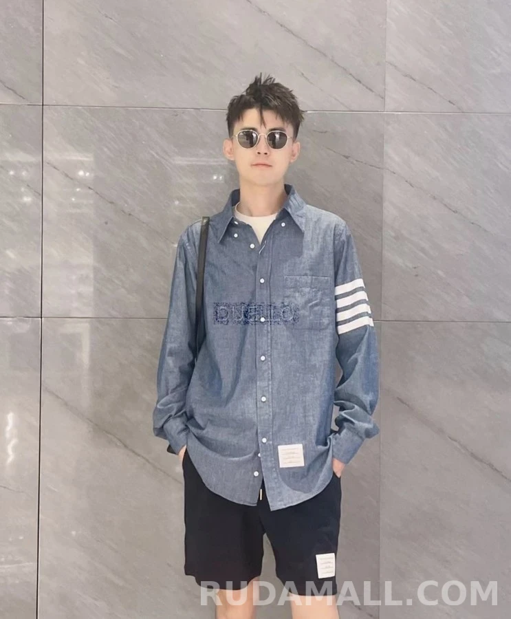 톰브라운 톰브라운 플란넬 4선바 긴팔 셔츠 상세 이미지