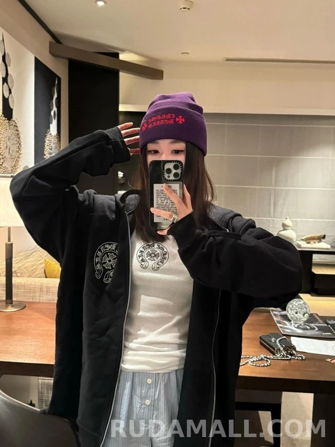 크롬하츠 크롬하츠 말굽 로고 프린트 후드 집업 상세 이미지