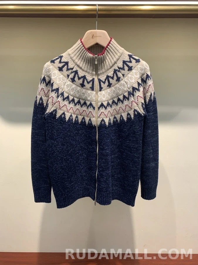 브루넬로 쿠치넬리 브루넬로 쿠치넬리 페어 아일 집업 가디건 상세 이미지