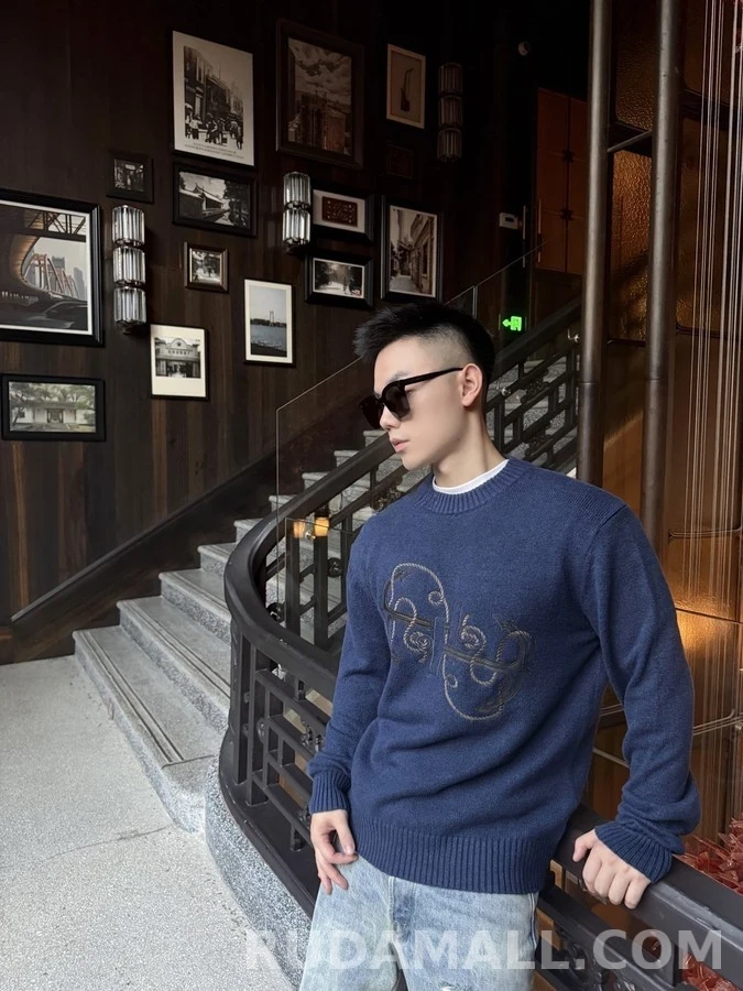에르메스 에르메스 더블 앵커 자수 스웨터 상세 이미지