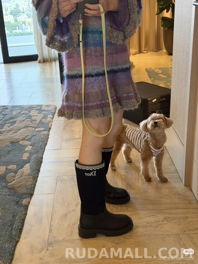 디올 디올 레이스 디테일 하이탑 부츠 상세 이미지