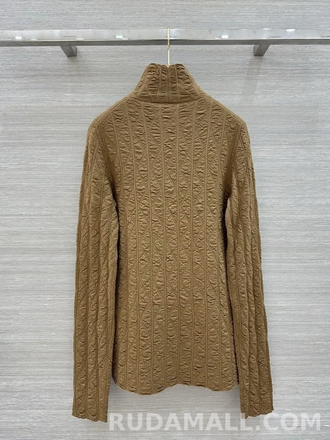 로로피아나 로로피아나 다이아몬드 텍스처 터틀넥 긴팔 티셔츠 상세 이미지