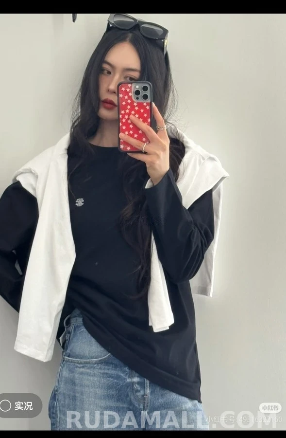 셀린느 셀린느 트리옹프 리브드 긴팔 티셔츠 상세 이미지