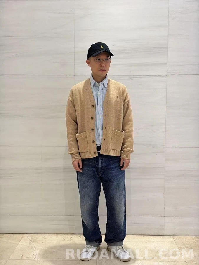 폴로 랄프 로렌 폴로 랄프 로렌 로고 자수 코튼 가디건 상세 이미지