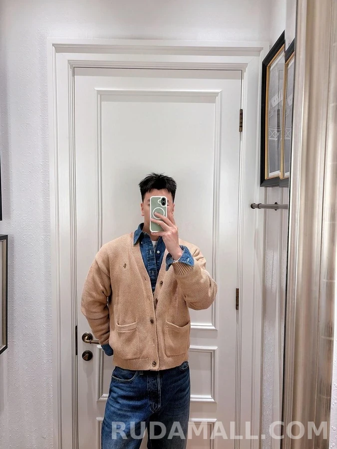 폴로 랄프 로렌 폴로 랄프 로렌 로고 자수 코튼 가디건 상세 이미지