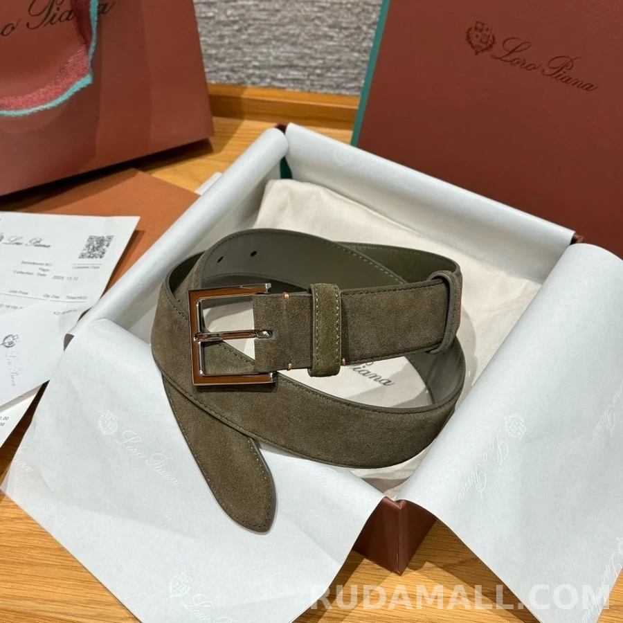 로로피아나 로로피아나 스웨이드 로고 버클 벨트 상세 이미지