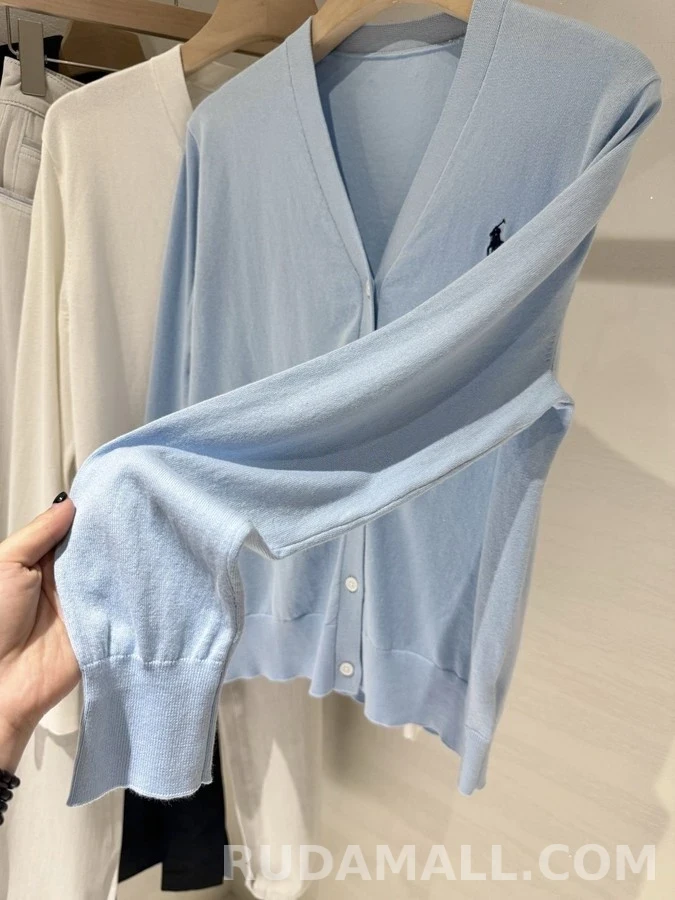 폴로 랄프 로렌 폴로 랄프 로렌 폴로 로고 V넥 가디건 상세 이미지