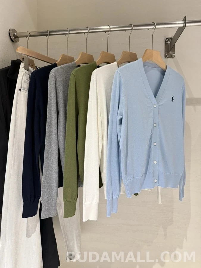 폴로 랄프 로렌 폴로 랄프 로렌 폴로 로고 V넥 가디건 상세 이미지