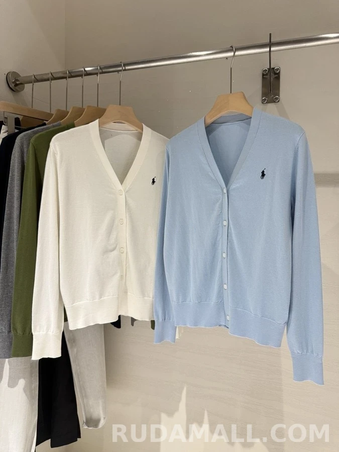 폴로 랄프 로렌 폴로 랄프 로렌 폴로 로고 V넥 가디건 상세 이미지