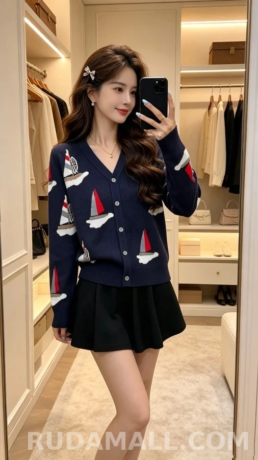 톰브라운 톰브라운 돛단배 자카드 가디건 상세 이미지