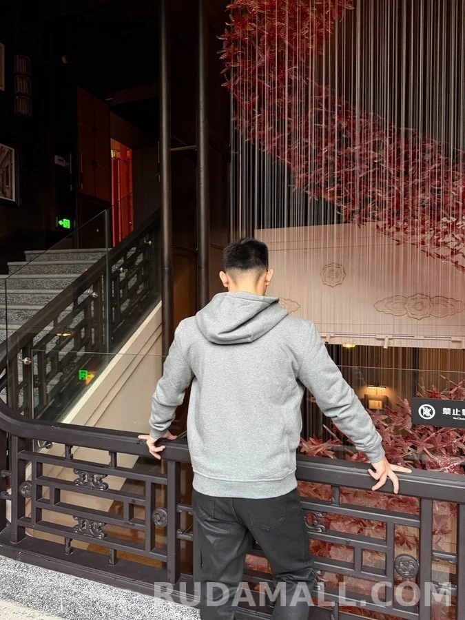 에르메스 에르메스 자수 가죽 패치 후드 집업 상세 이미지