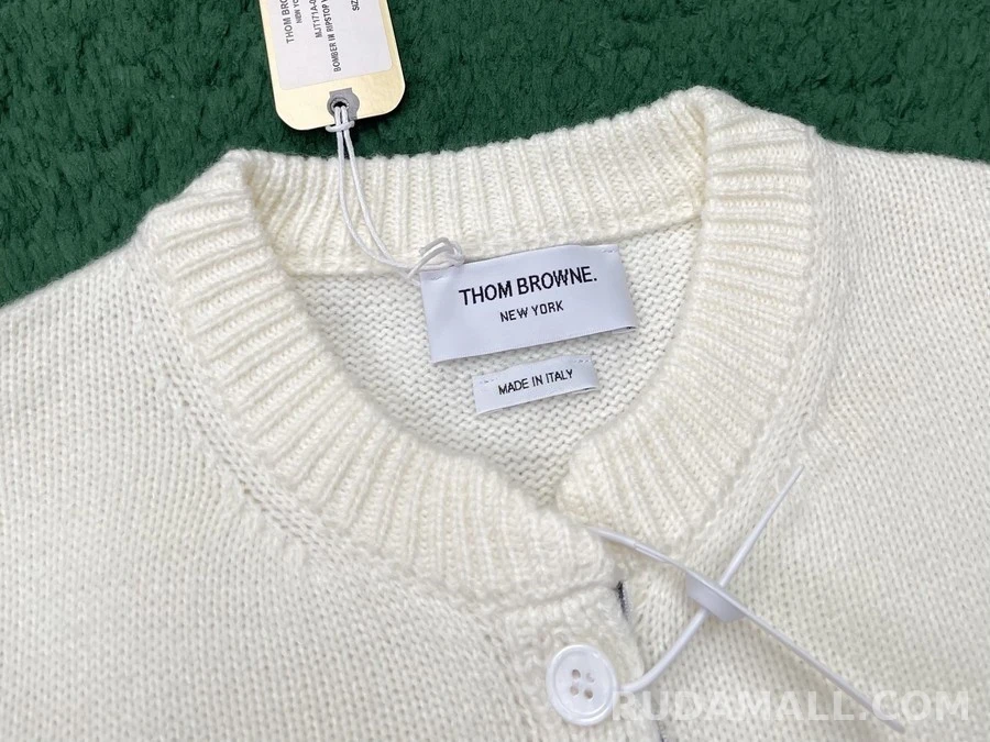 톰브라운 톰브라운 헥터 패턴 라운드넥 가디건 상세 이미지