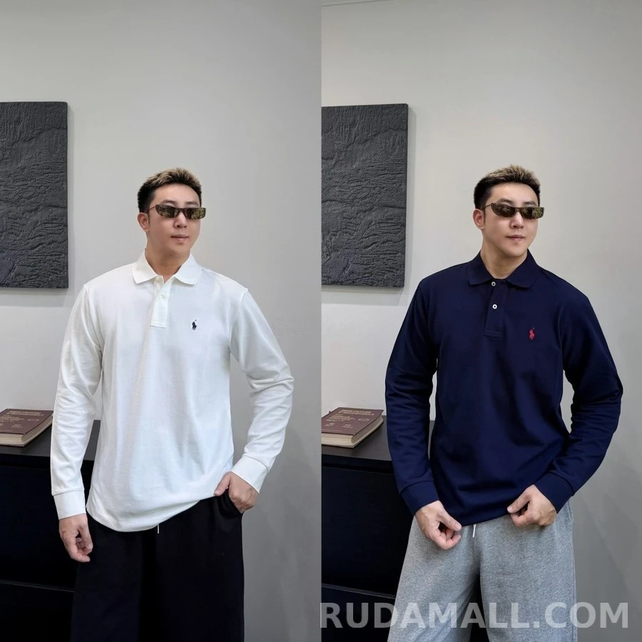 폴로 랄프 로렌 폴로 랄프 로렌 자수 긴팔 폴로 티셔츠 상세 이미지