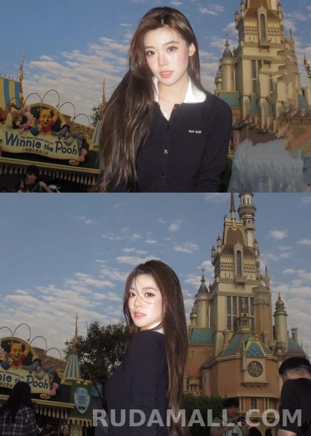 미우미우 미우미우 로고 탈착식 카라 긴팔 티셔츠 상세 이미지