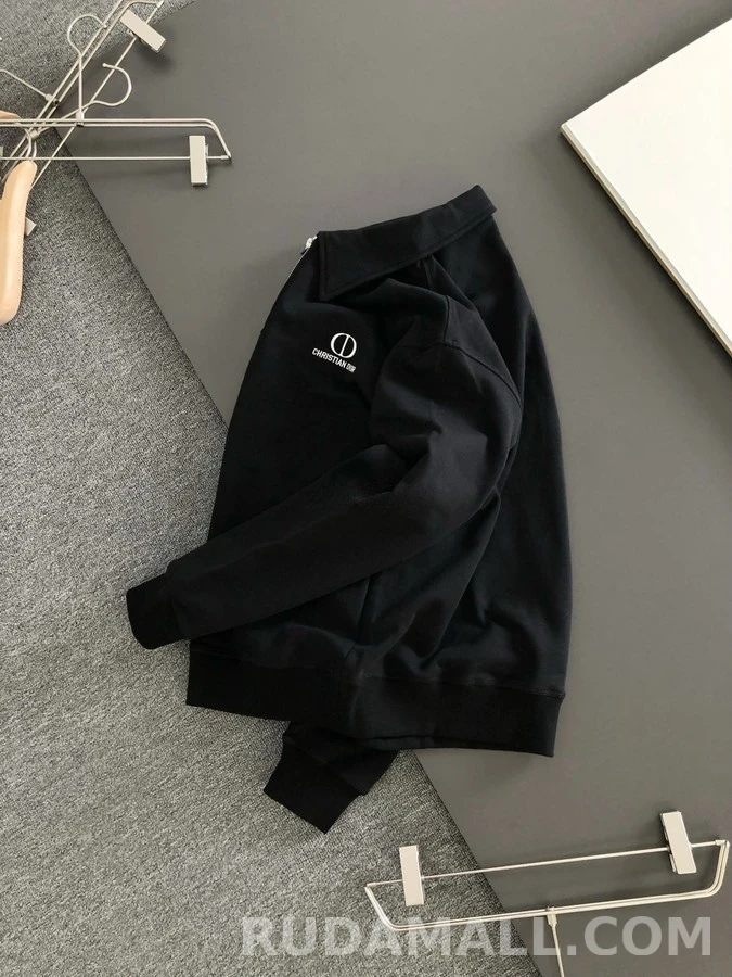 디올 디올 로고 카라 반집업 맨투맨 상세 이미지