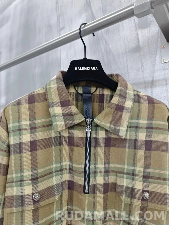 크롬하츠 크롬하츠 격자무늬 은도금 셔츠 재킷 상세 이미지