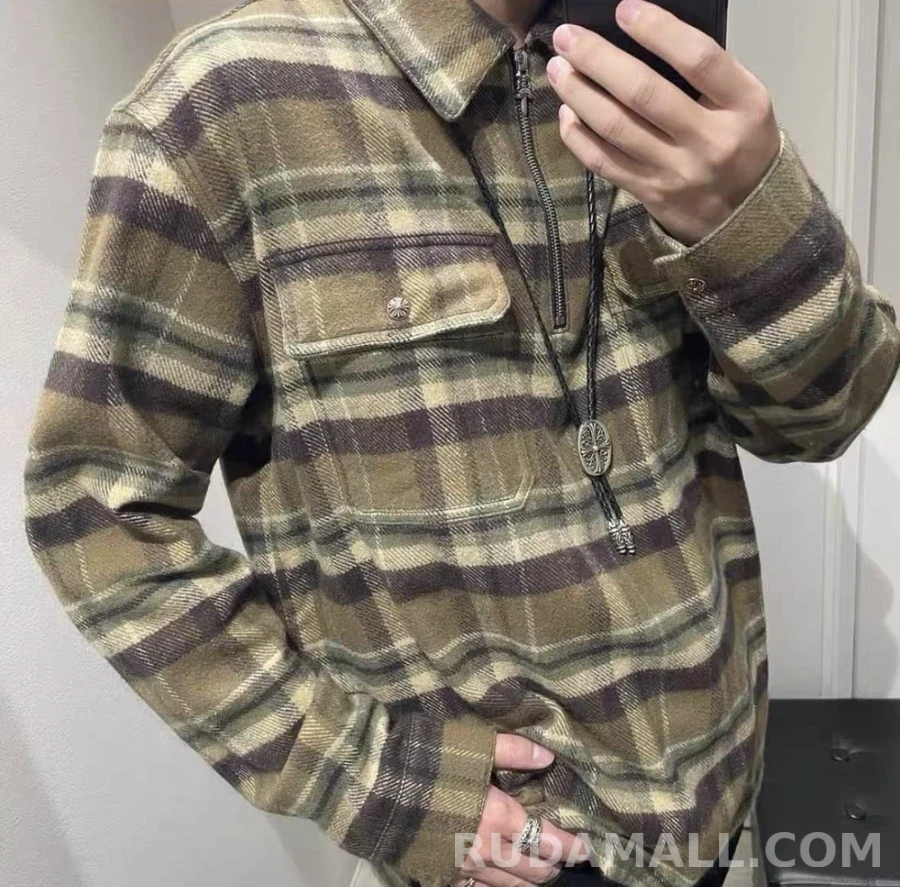 크롬하츠 크롬하츠 격자무늬 은도금 셔츠 재킷 상세 이미지