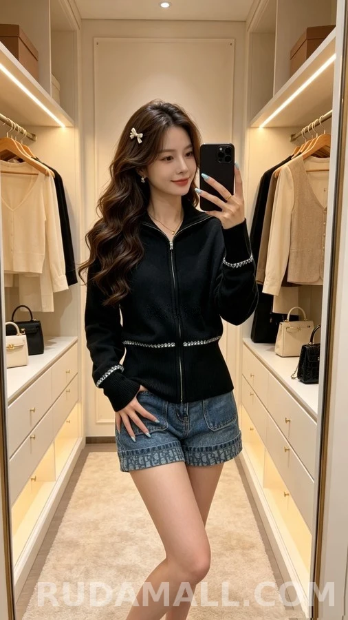 디올 디올 눈꽃 자수 집업 니트 가디건 상세 이미지