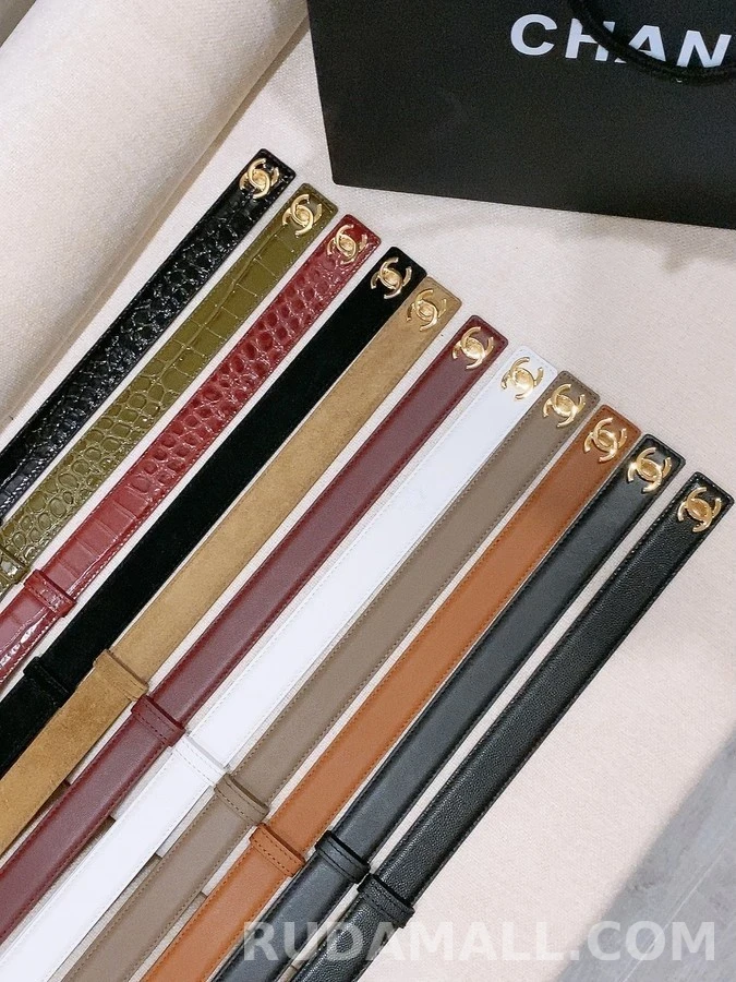 샤넬 샤넬 악어 엠보 더블 C 버클 벨트 상세 이미지