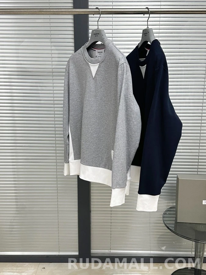 톰브라운 톰브라운 배색 맨투맨 상세 이미지