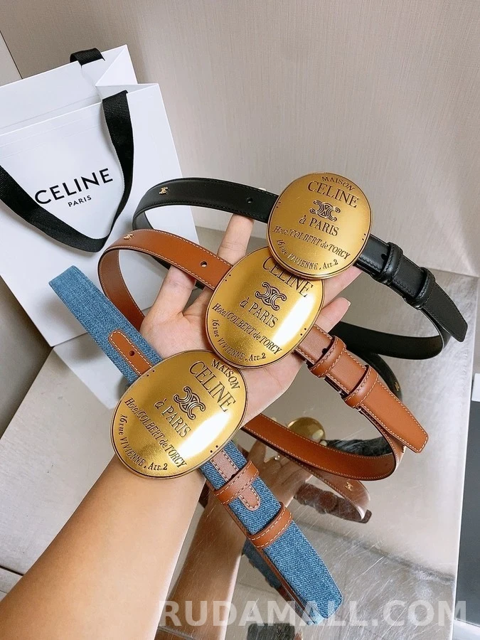 셀린느 셀린느 MAISON 타원형 앰블럼 벨트 상세 이미지
