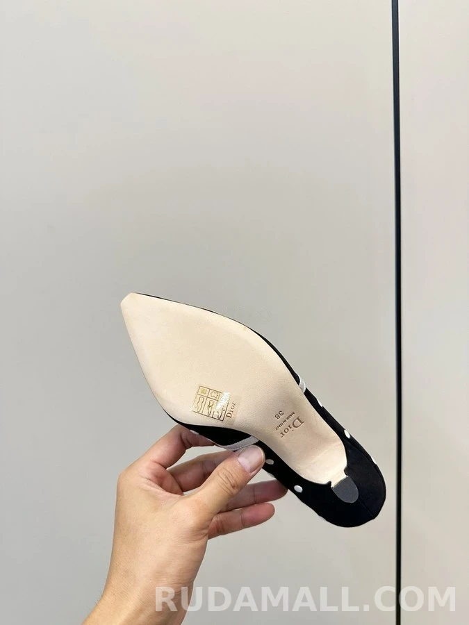 디올 디올 자수 도트 보우 하이힐 상세 이미지