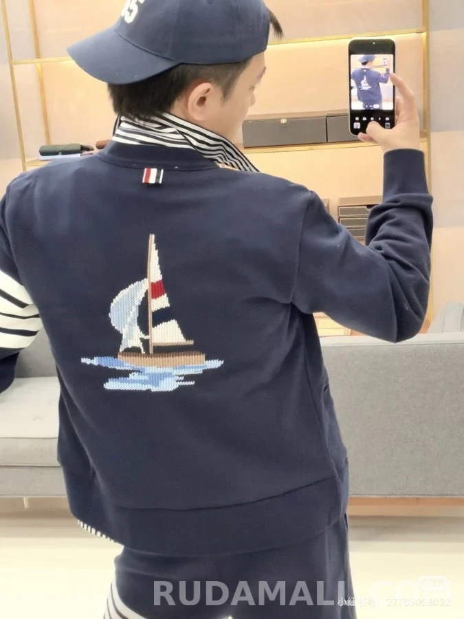 톰브라운 톰브라운 세일보트 자수 긴팔 셔츠 상세 이미지