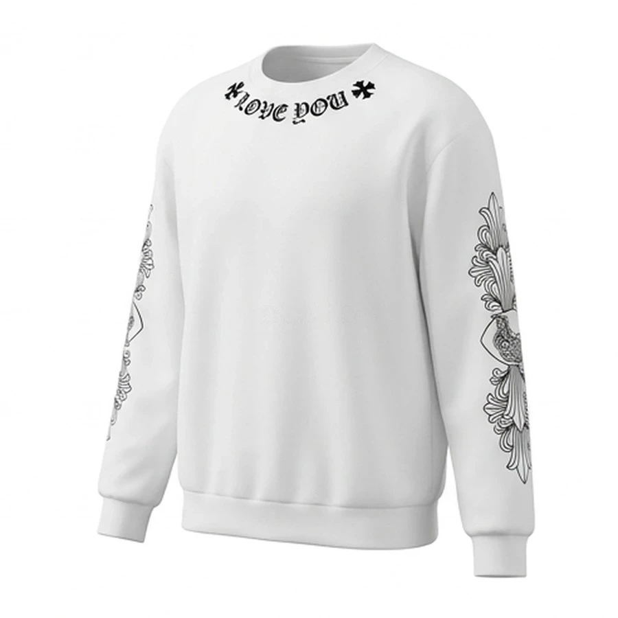 크롬하츠 크롬하츠 I love you 레터링 크로스 맨투맨 상세 이미지