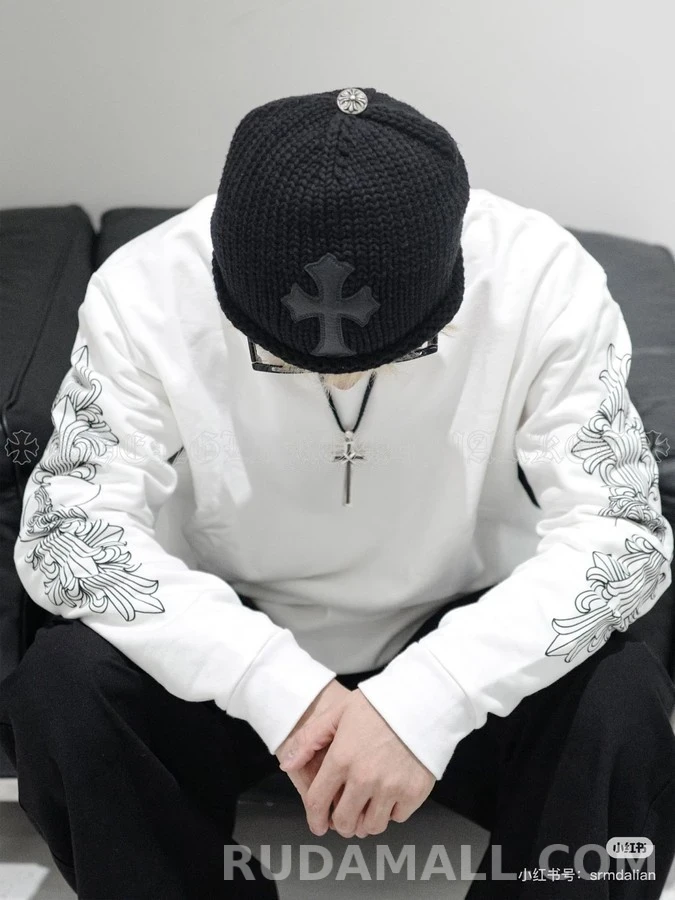 크롬하츠 크롬하츠 I love you 레터링 크로스 맨투맨 상세 이미지