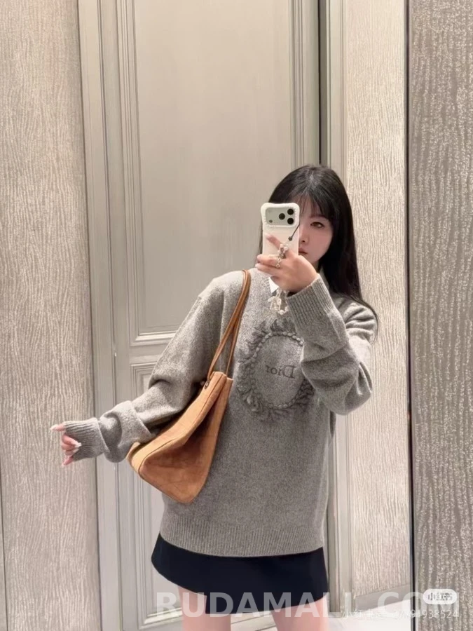 디올 디올 올리브잎 화환 자수 니트 상세 이미지