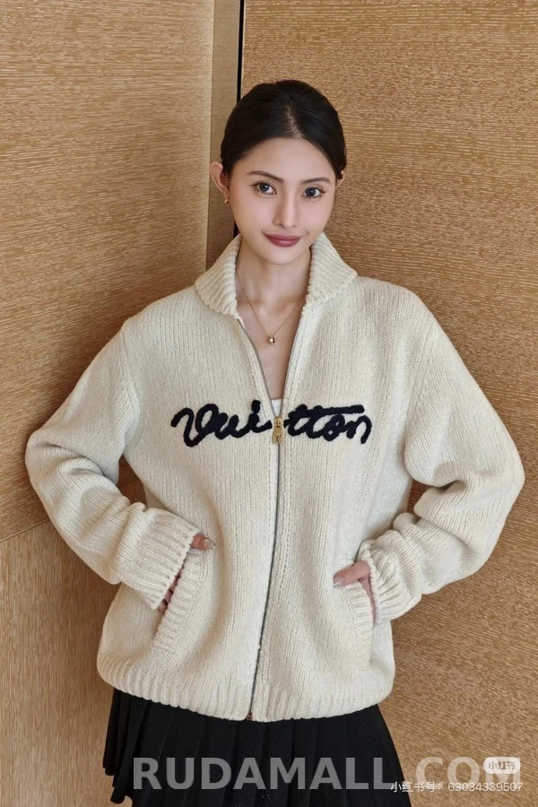 루이비통 루이비통 레터링 자수 울 집업 가디건 상세 이미지