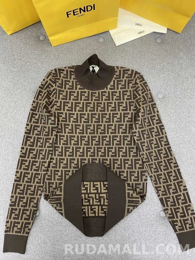 펜디 펜디 모노그램 터틀넥 긴팔 티셔츠 상세 이미지