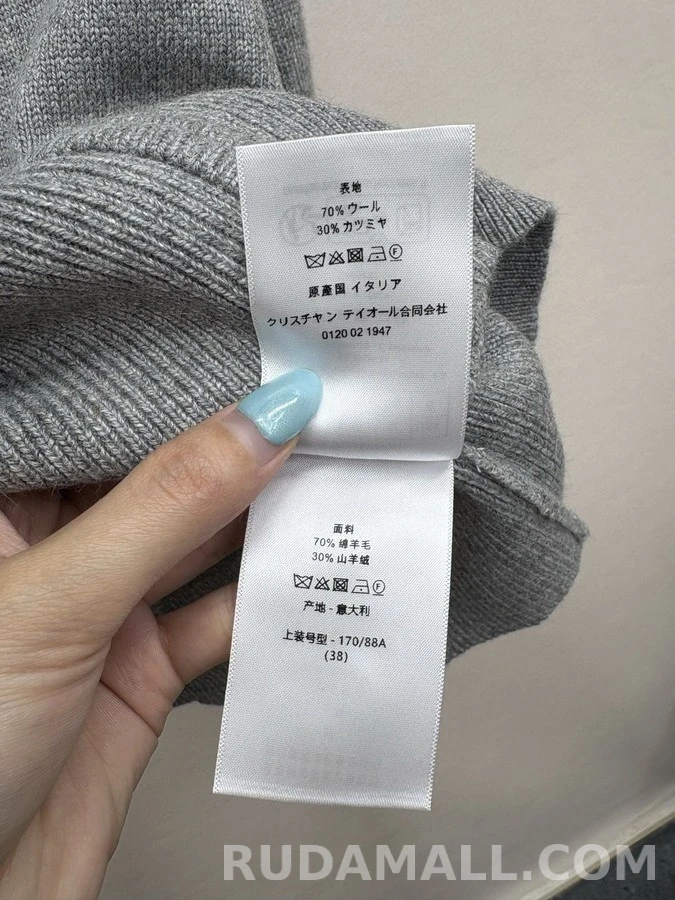 디올 디올 눈꽃 자수 라펠 니트 가디건 상세 이미지