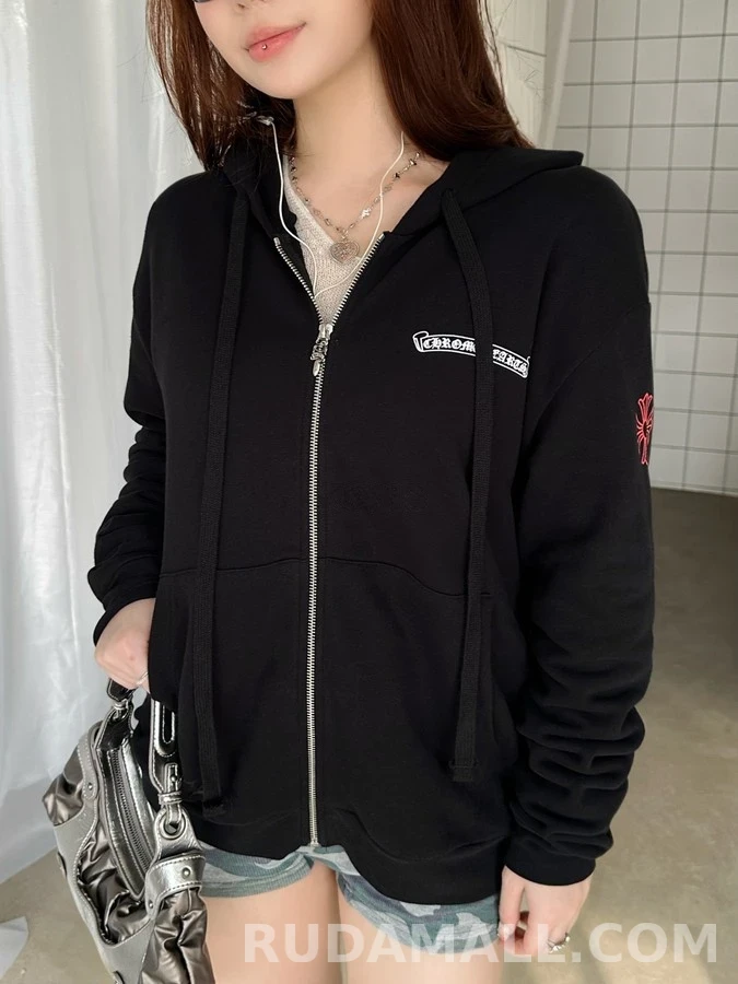 크롬하츠 크롬하츠 레터링 크로스 후드 집업 상세 이미지