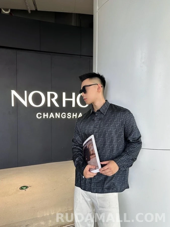 펜디 펜디 모노그램 긴팔 실크 셔츠 상세 이미지