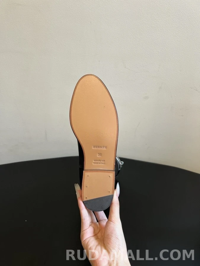 에르메스 에르메스 캔버스 가죽 패널 승마 부츠 상세 이미지