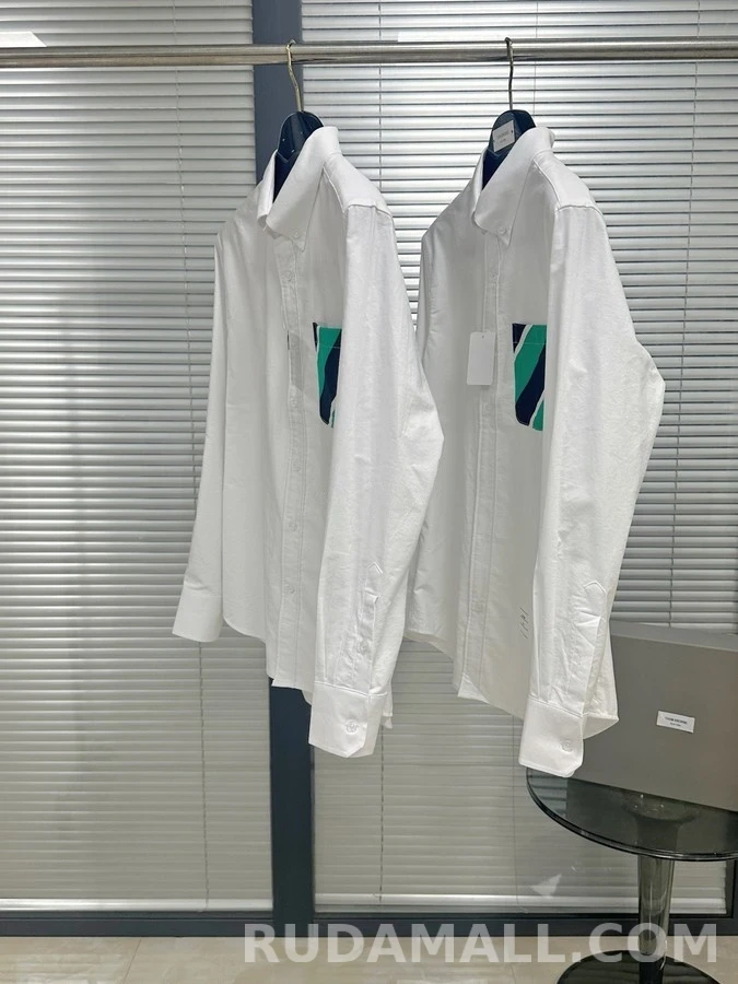 톰브라운 톰브라운 컬러 스트라이프 포켓 긴팔 셔츠 상세 이미지