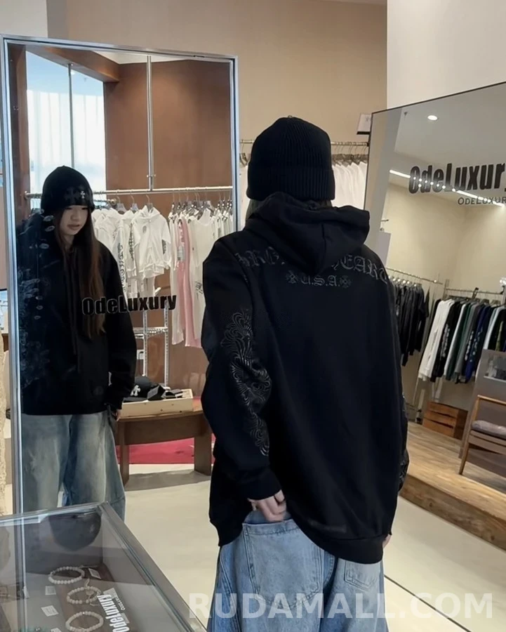 크롬하츠 크롬하츠 호스슈 크로스 글리터 후드티 상세 이미지