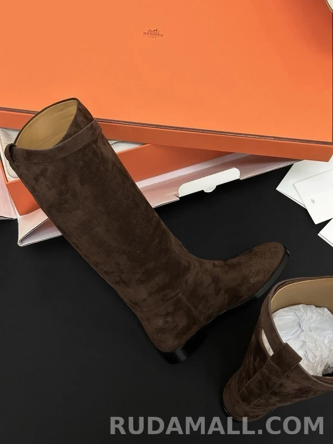 에르메스 에르메스 점핑 켈리 버클 스웨이드 부츠 상세 이미지