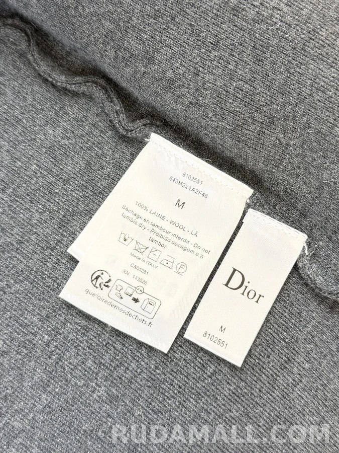 디올 디올 레터링 자수 울 집업 카디건 상세 이미지