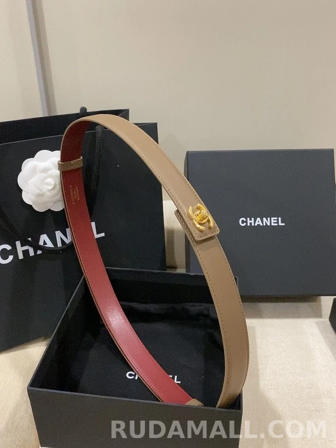 샤넬 샤넬 더블 C 회전 버클 레더 벨트 상세 이미지