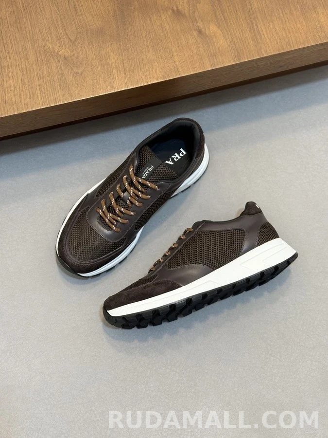 프라다 프라다 몬테카를로 리에디션 레더 메쉬 스니커즈 상세 이미지