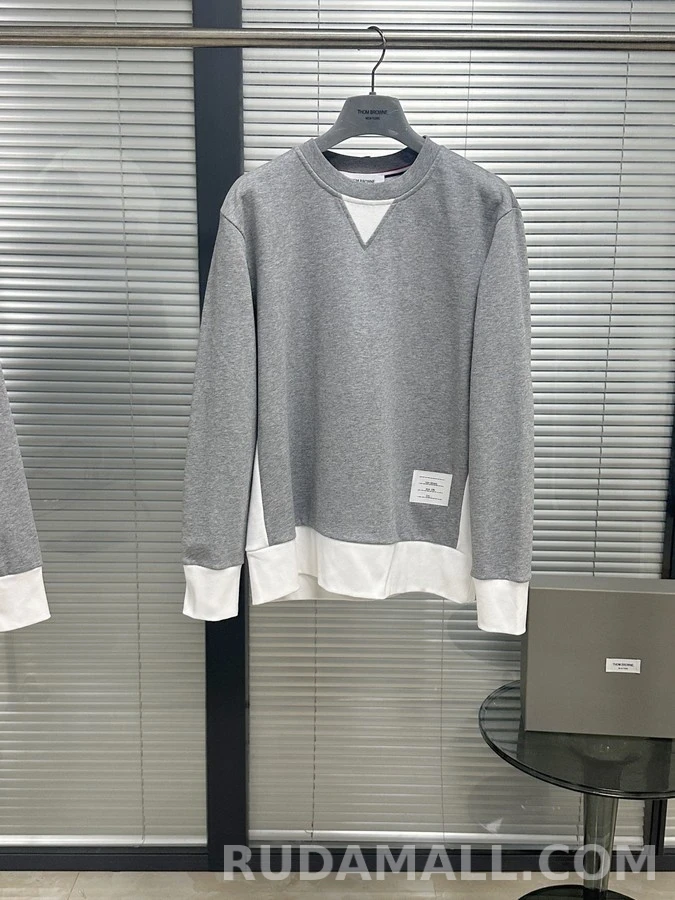 톰브라운 톰브라운 V넥 배색 맨투맨 상세 이미지