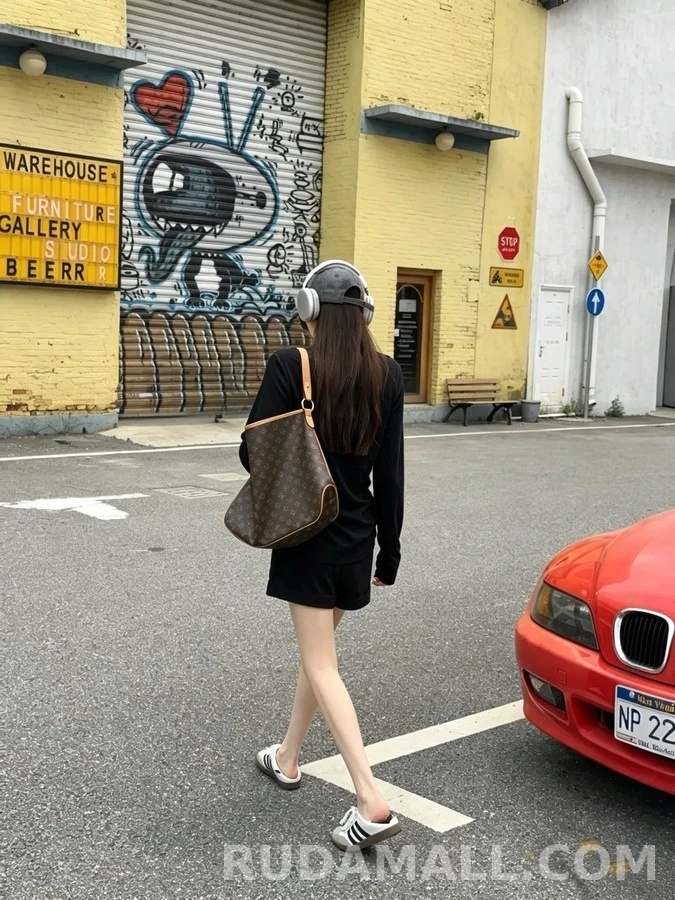 미우미우 미우미우 로고 립 조직 긴팔 티셔츠 상세 이미지