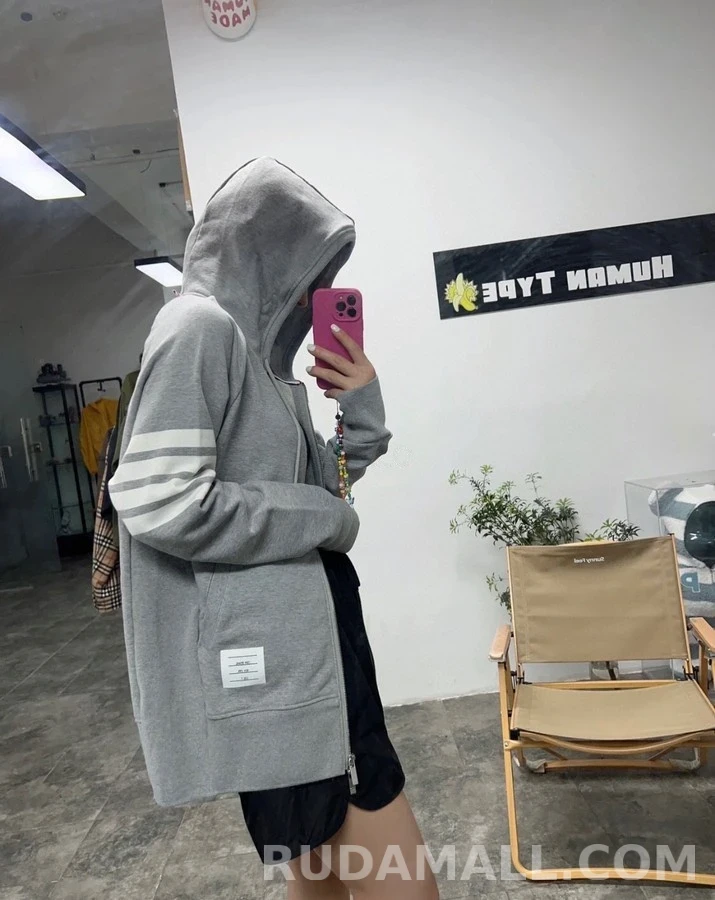 톰브라운 톰브라운 시그니처 스트라이프 후드 집업 상세 이미지