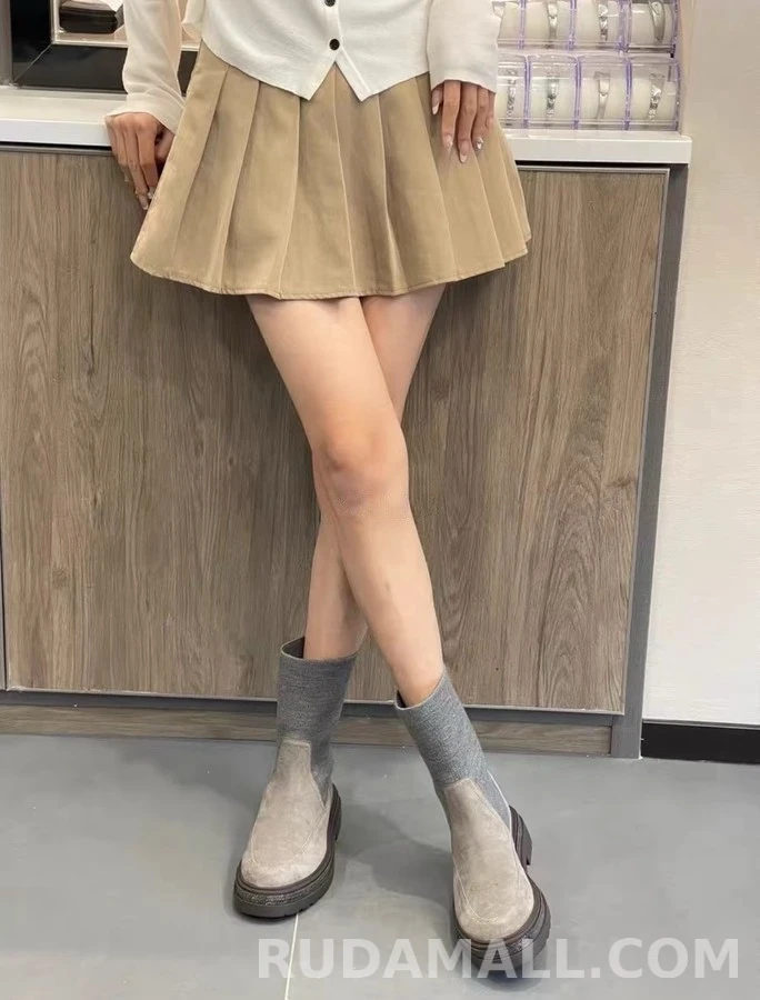 브루넬로 쿠치넬리 브루넬로 쿠치넬리 니트 첼시 앵클 부츠 상세 이미지